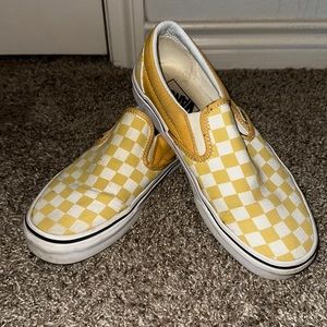 Yellow Checkered Vans Women’s 8